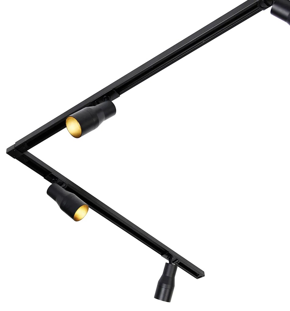 Modern railsysteem met 5 Spot / Opbouwspot / Plafondspots zwart 1-fase - Iconic Kohua Modern GU10 Binnenverlichting Lamp