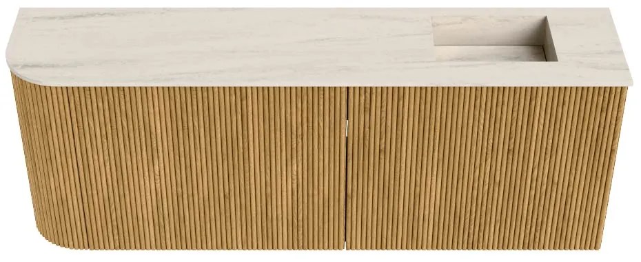 Mondiaz Joya DLux 110cm toiletmeubel ronding links oak met wastafel faye rechts 1 kraangat meli
