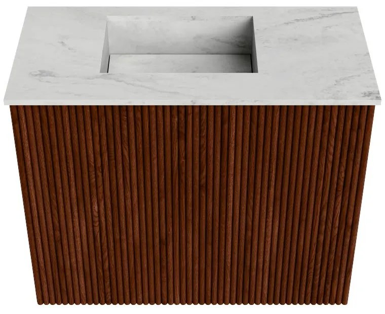 Mondiaz Joya DLux 50cm toiletmeubel ruby met wastafel faye links zonder kraangat opalo