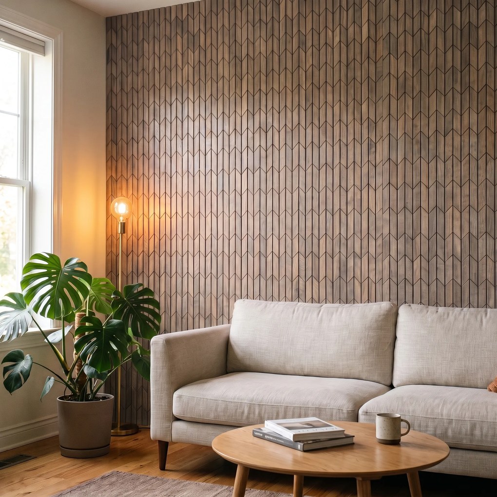 Decoratief Houten Wandpaneel | Crimson Pearl White | 60×60 cm | Amerikaans Notenhout