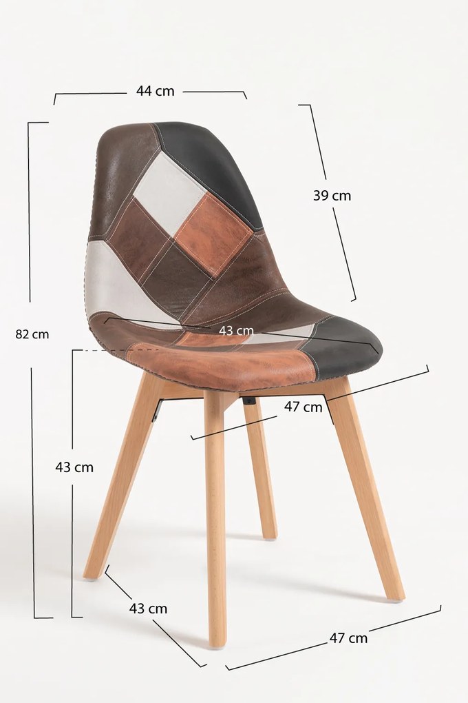 Kelen Patchwork Leatherette Stoel