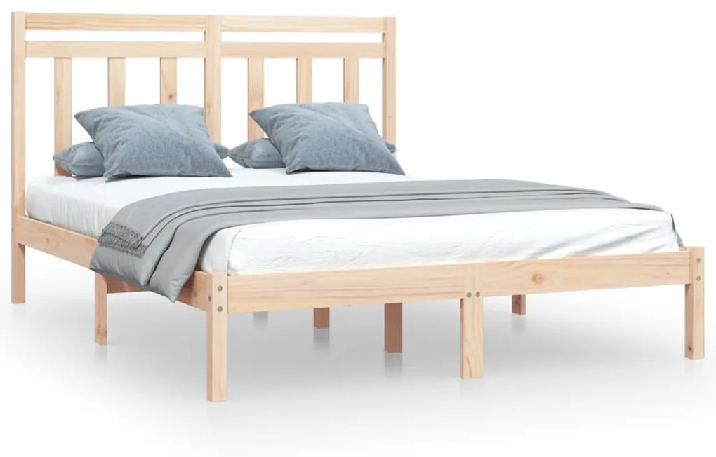 vidaXL Bedframe massief hout 140x190 cm