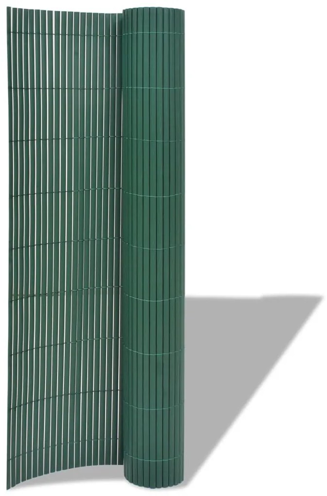 vidaXL Tuinafscheiding dubbelzijdig 90x300 cm PVC groen