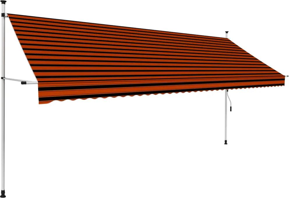 Luifel handmatig uittrekbaar 400 cm oranje en bruin