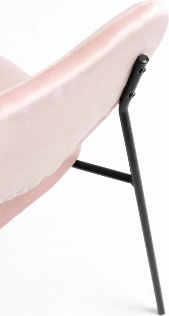 Set 4 Cora Black Fluwelen Stoelen