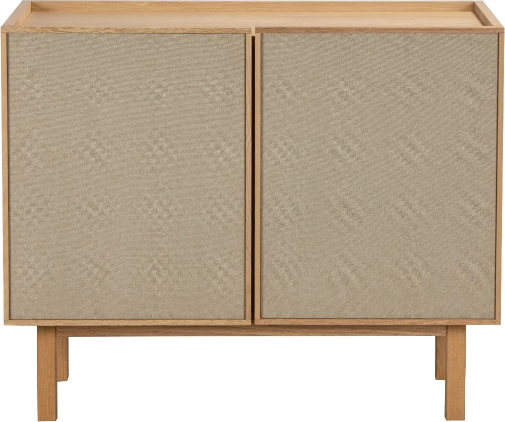 Kastje Eiken Met Stoffen Deuren 90 Cm - 90x40x60cm.