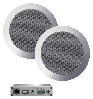 Aquasound WiFi Audio wifi-audiosysteem - (airplay - dlna) - 30 watt - incl twist speakers mat chroom (135 mm) - . 230v/12v - lan / wlan wma30-tc