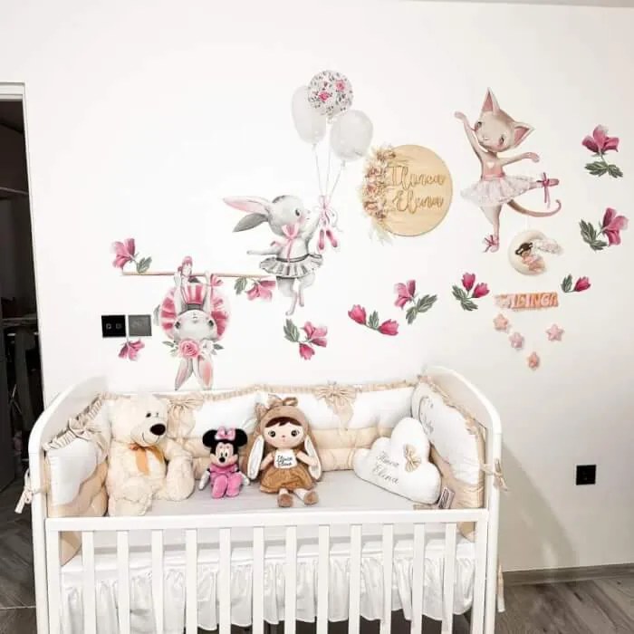 INSPIO Wandstickers - Roze Bloemen