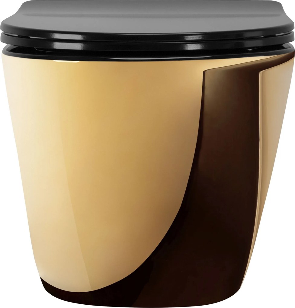 Hangende toilet Rea Carlo Mini Flat Gold Black
