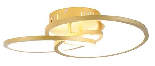 Plafondlamp goud 45 cm incl. LED 3 staps dimbaar - Rowin Design rond Binnenverlichting Lamp