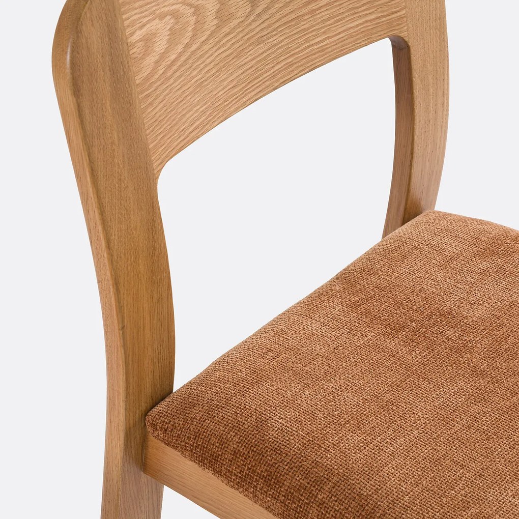 Set van 2 massief eiken gestoffeerde stoelen Talet