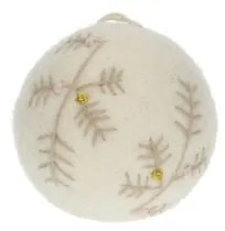 Kerstbal, vilt, wit,Ø 7 cm