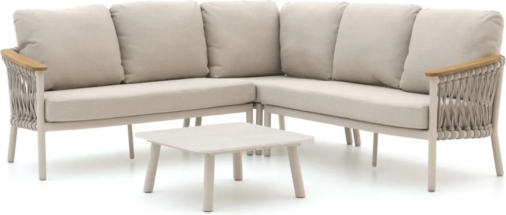Hoek loungeset Bellagio | 5 personen | Loungeset Beige | Hoekbank Rope (touw) | 204x204cm | Kees Smit Tuinmeubelen
