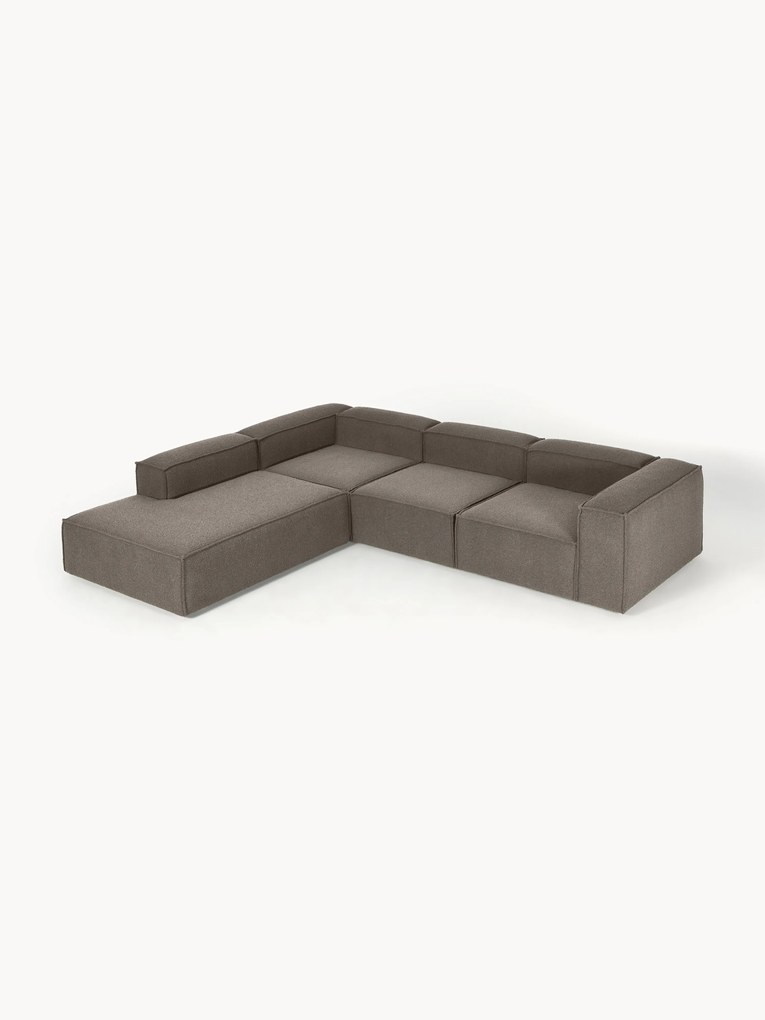 Bouclé modulaire hoekbank Lennon (4-zits)