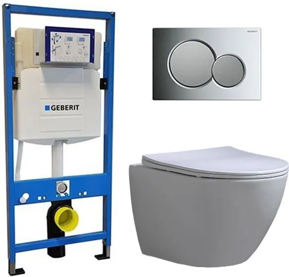 Geberit UP 320 Toiletset - Inbouw WC Hangtoilet Wandcloset - Shorty Flatline Sigma-01 Chroom/Mat Chroom