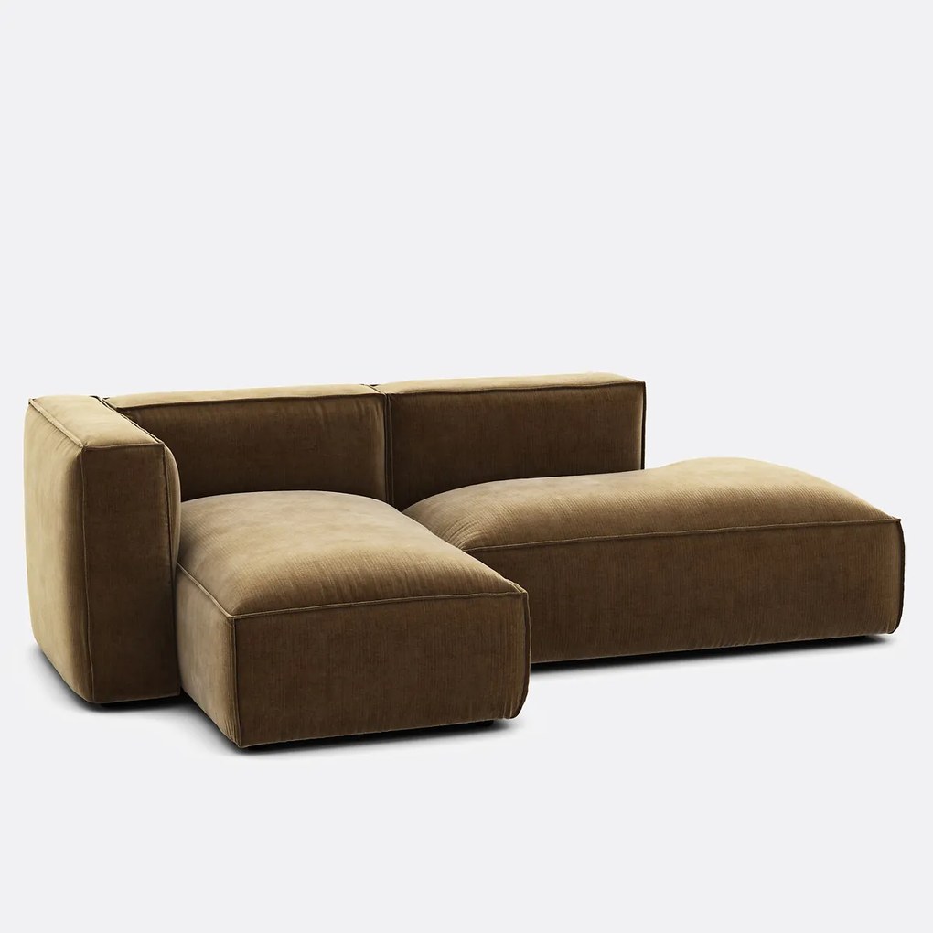 Velours linker hoekbank Vintage Seven