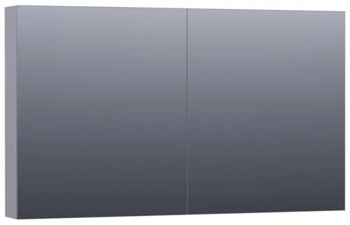 Saniclass Dual spiegelkast 120x70x15cm verlichting geintegreerd rechthoek 2 draaideuren Mat Grijs MDF 7178