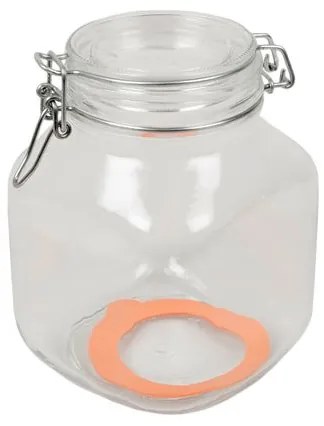 Beugelpot, glas, vierkant, 1 l