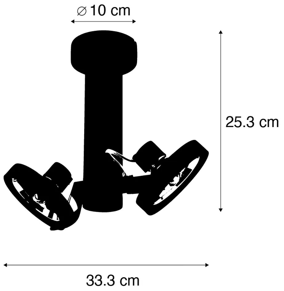 Moderne spot zwart draai- en kantelbaar 2-lichts - Goes