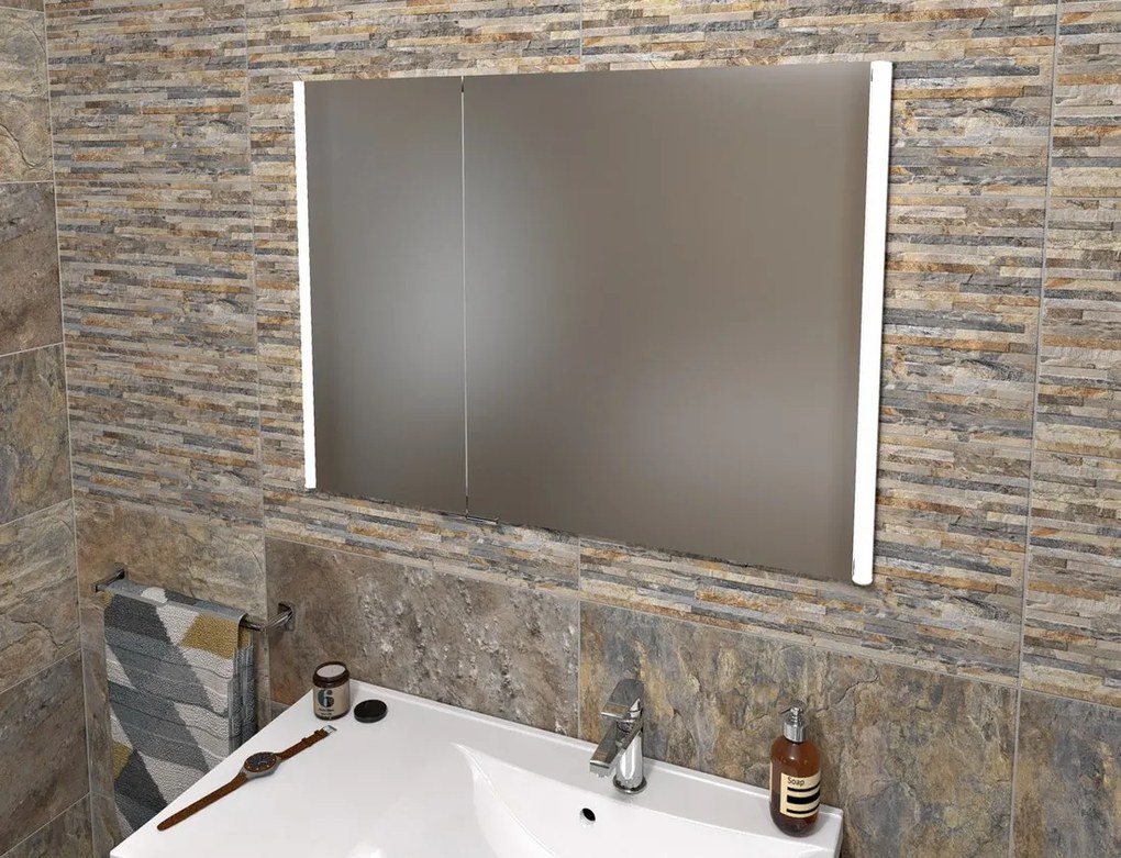 Sapho Integra inbouw spiegelkast met LED verlichting 95x70cm