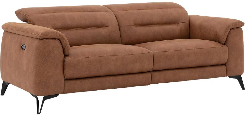 Goossens Excellent Bank Alma cognac, micro leer, 2,5-zits, urban industrieel