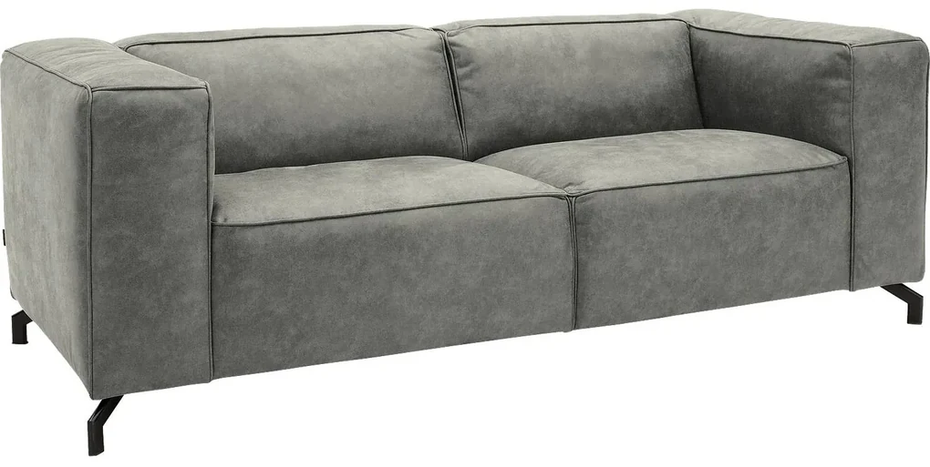 Goossens Bank Calvin grijs, micro leer, 2,5-zits, modern design