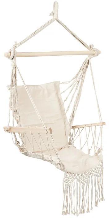 Hangstoel met franjes - beige - 90x95x50 cm