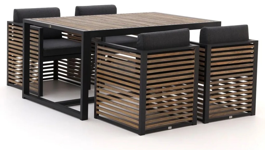 Diningset Bellagio  | 4 personen | Tuinset teakhout | 5-delig | Kees Smit Tuinmeubelen
