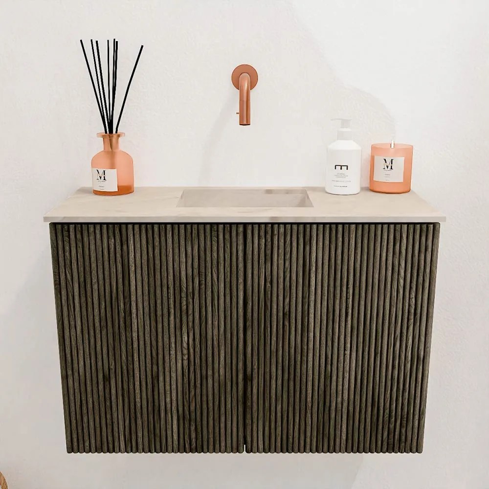 Mondiaz Joya DLux 60cm toiletmeubel shadow met wastafel faye midden zonder kraangat frappe