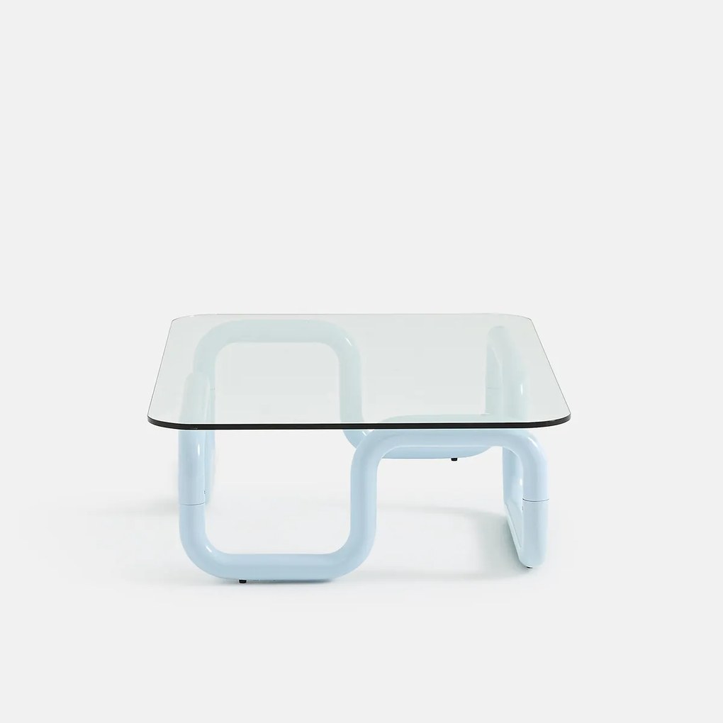 Salontafel van glas en staal, TOLORA