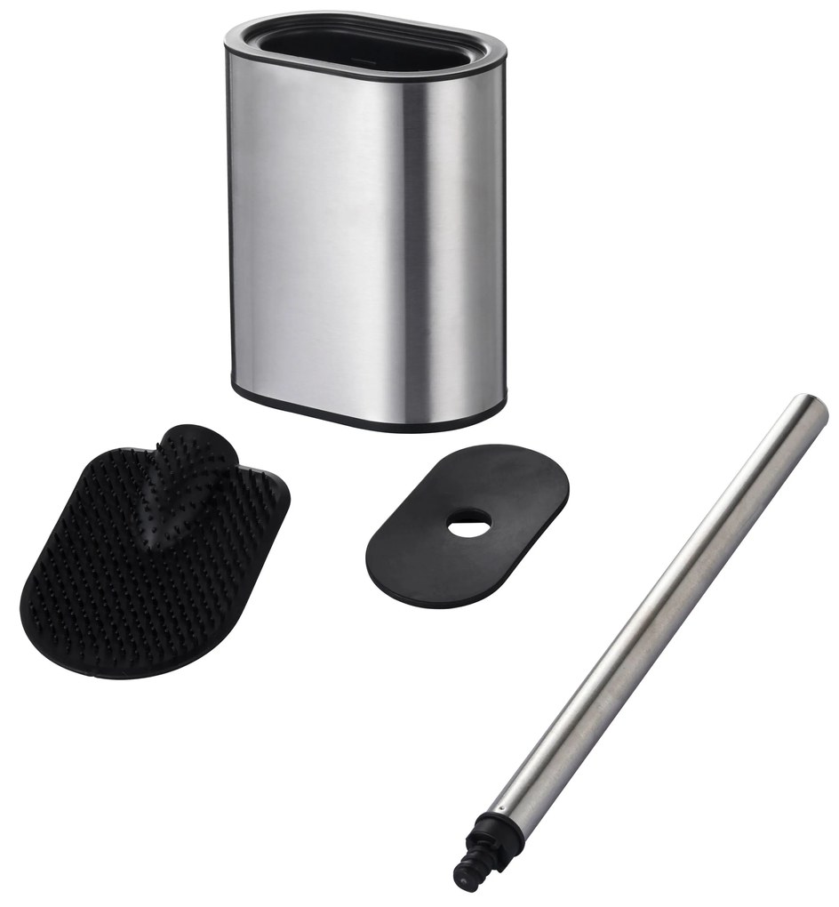 Niceey Silicone Toiletborstel en Houder - WC borstel - RVS