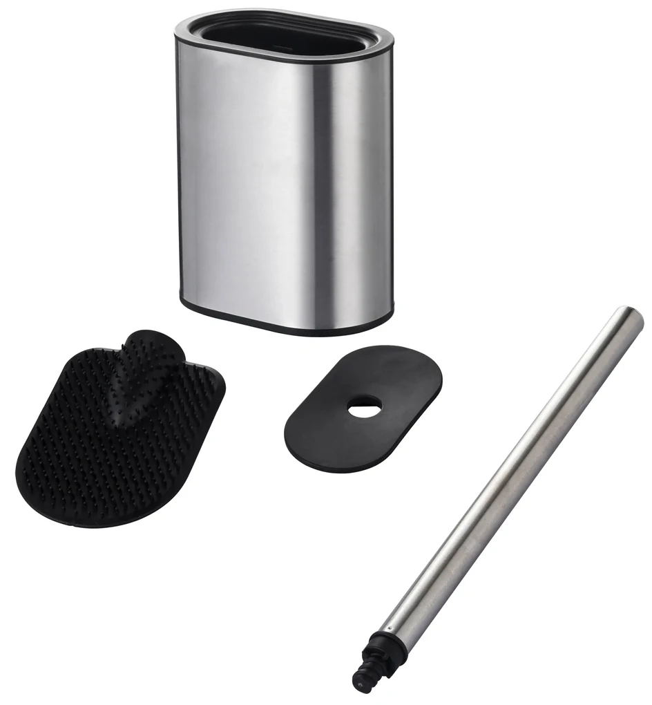 Niceey Silicone Toiletborstel en Houder - WC borstel - RVS