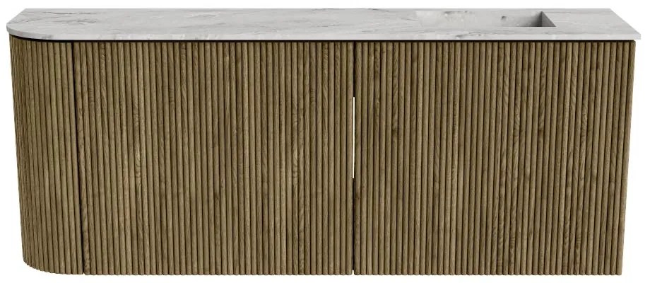 Mondiaz Joya DLux 100cm toiletmeubel ronding links dusk met wastafel faye rechts zonder kraangat glace