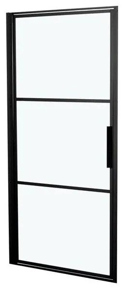 Riho Grid draaideur 100x200cm zwart profiel en helder glas G004003121