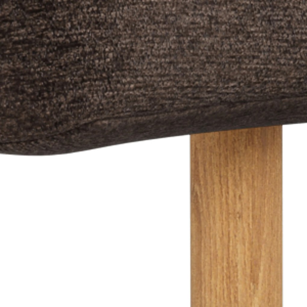 Mazzoni TORAY Bruin (stof Apia 442)/eiken naturel onderstel - GESTOFFEERDE EETKAMERSTOEL VOOR KEUKEN/EETKAMER