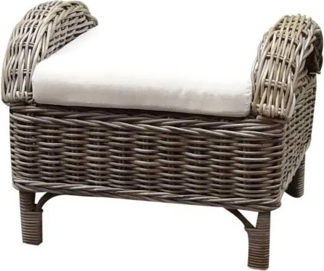 Naturel relax voetenbank 50x65xH43 cm wit