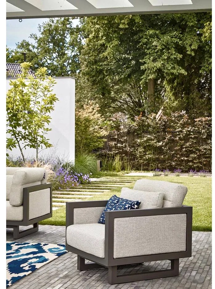 Goossens Lounge Chair Santorini, Set met gestoffeerde arm