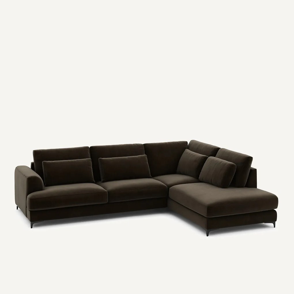 Omvormbare hoekbank rechts, fluweel, Marsile