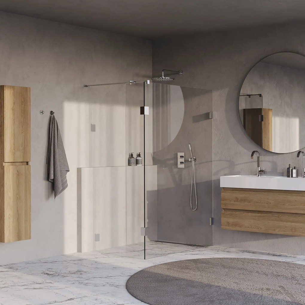 Brauer Void profielloze inloopdouche 130cm met 40cm zijwand chroom