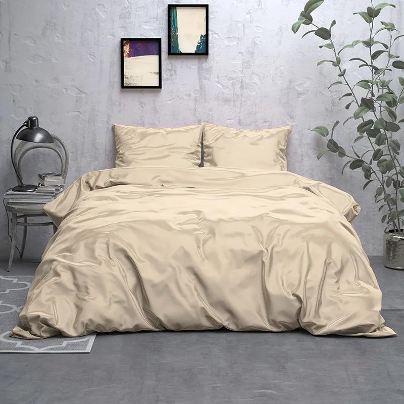 Sleeptime Elegance Satijn Geweven Uni - Creme 2-persoons (200 x 220 cm + 2 kussenslopen) Dekbedovertrek