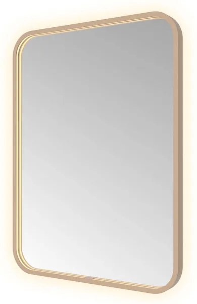 Hotbath &MORE Spiegel direct en indirect LED spiegelverwarming color changing dimbaar met afstandsbediening Geborsteld koper PVD SSQ680BCP
