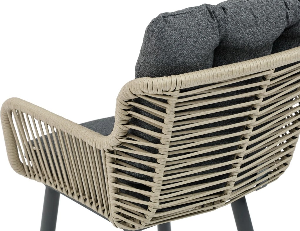 Tuinstoel Rope Grijs-antraciet Coco Alto high