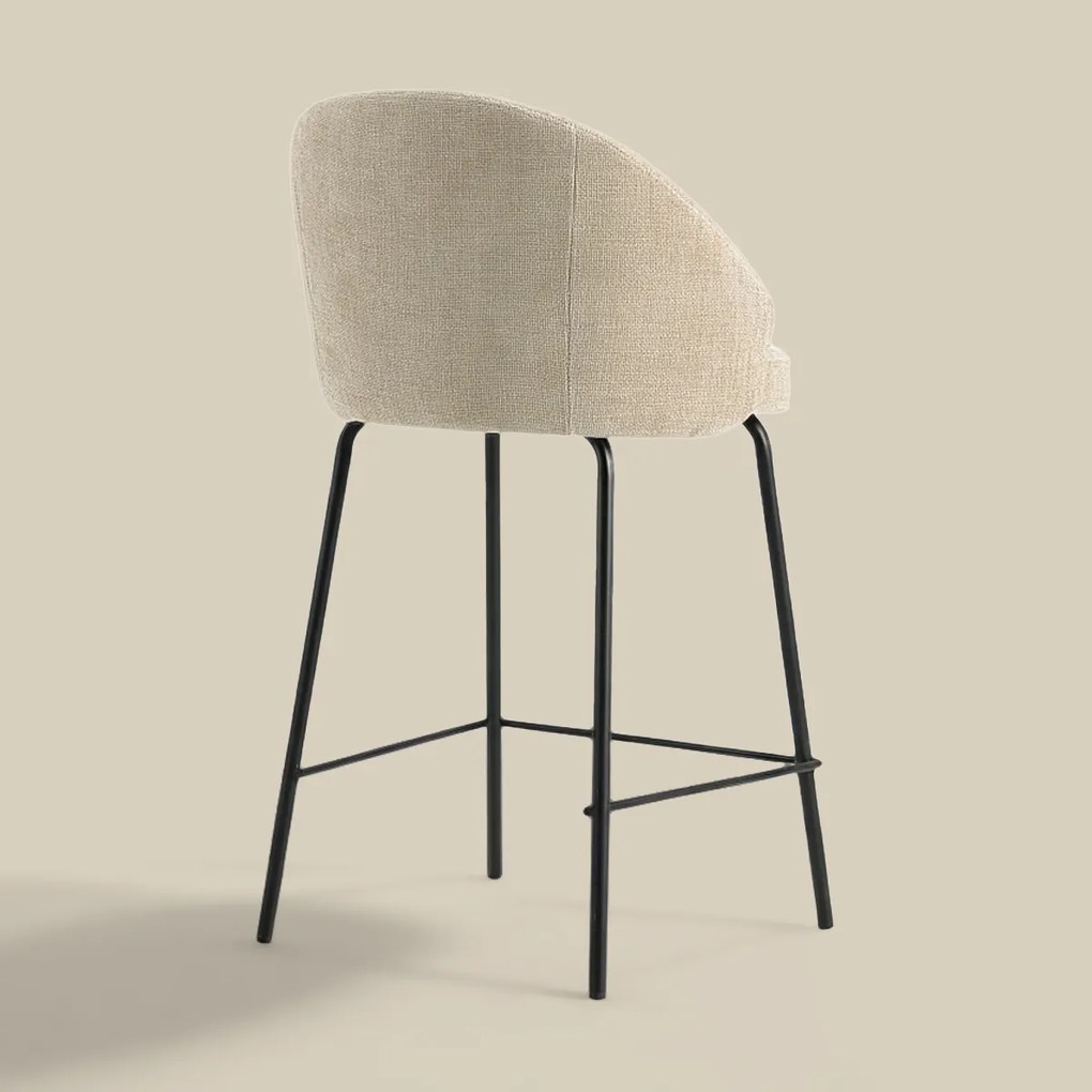 Barkruk Met Ronde Rugleuning Beige