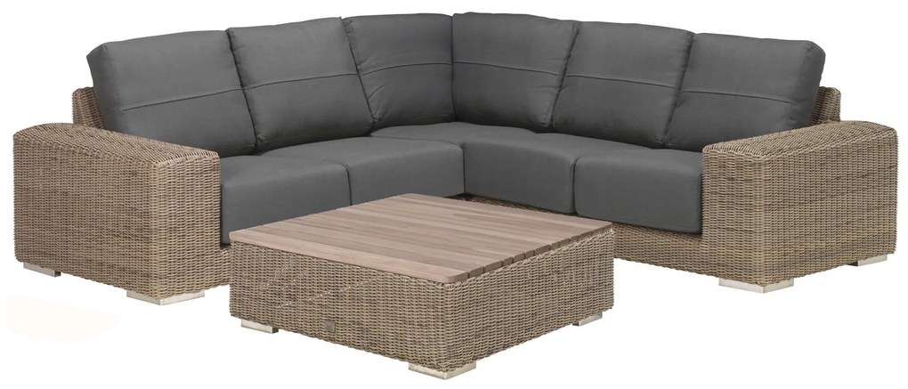 4 Seasons Outdoor Kingston hoekbank pure met tafel * SALE * Loungeset antraciet weerbestendig