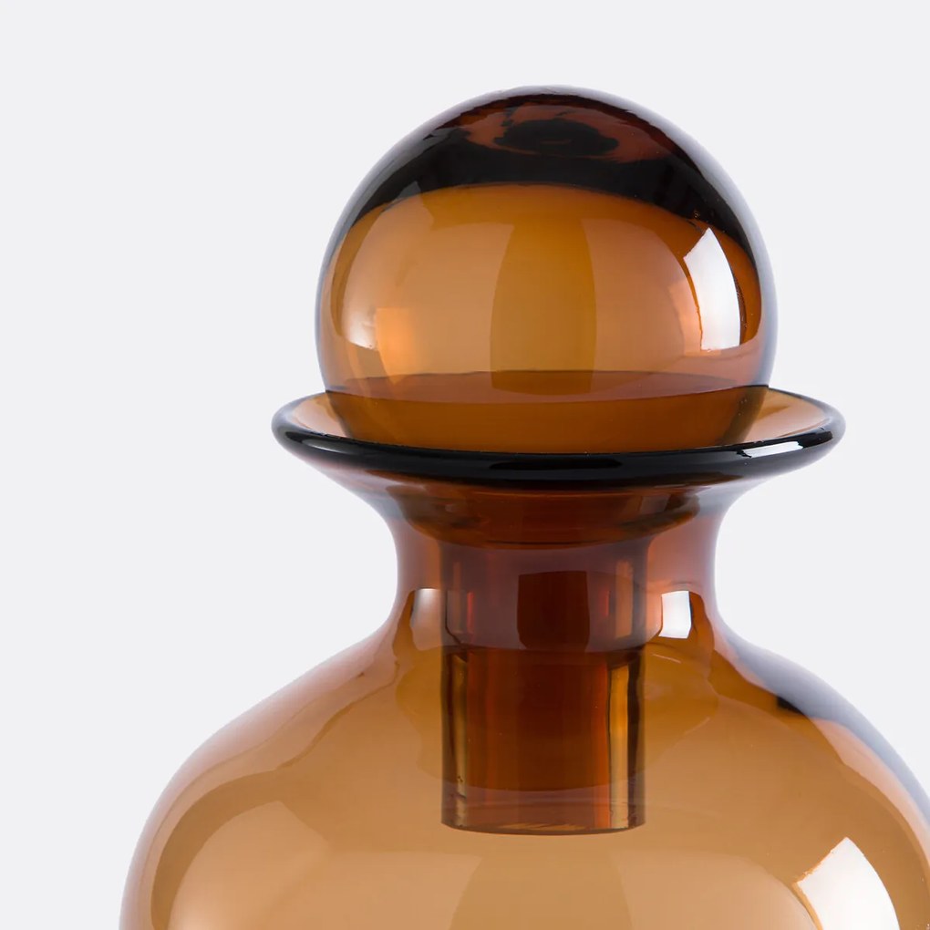 Decoratieve fles in amber glas H20 cm Nemia