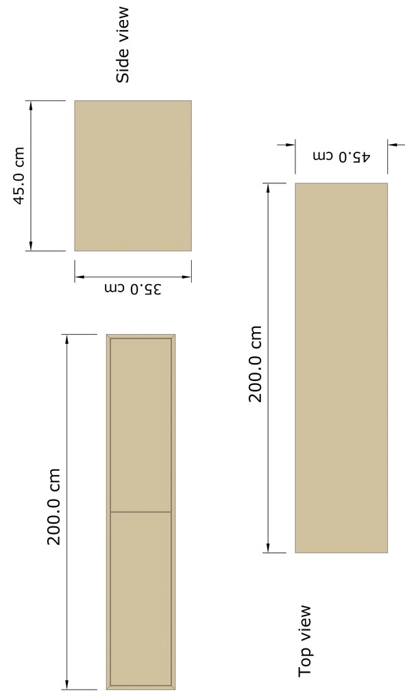 Gliss Design Joa badmeubel met 2 lades 200cm black veneer