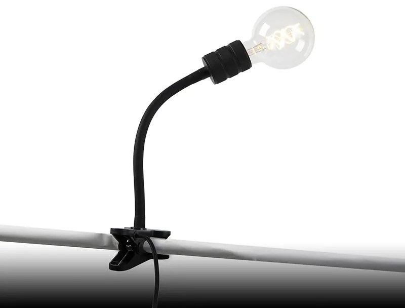 Moderne klemlamp zwart met flexarm - Cavalux Modern Minimalistisch E27 Binnenverlichting Lamp