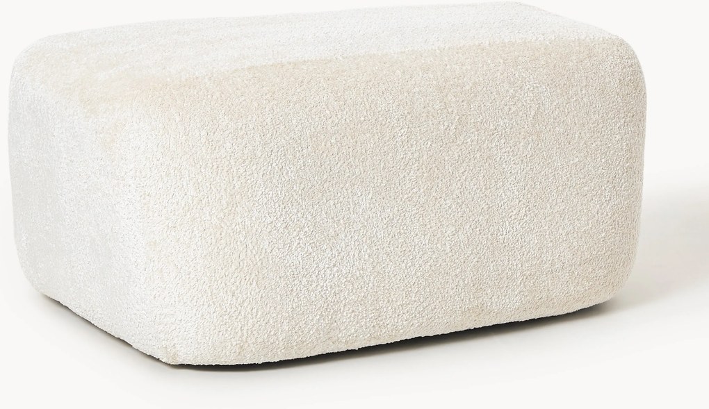 Grote teddy bouclé poef Wolke