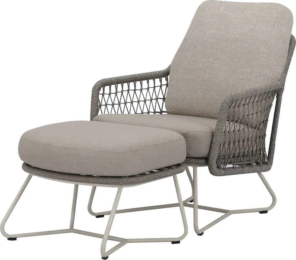 Showroommodel Trapani lounge balkonset 2 delig naturel zand rope