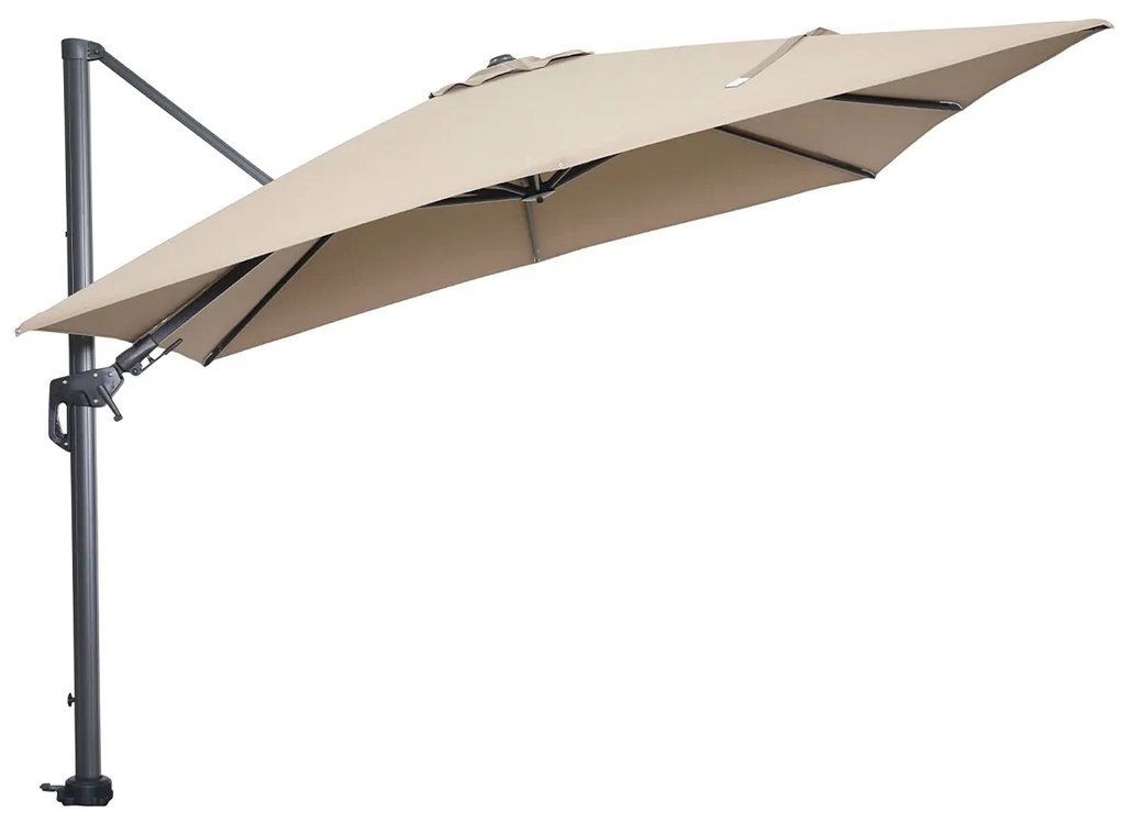 Garden Impressions Hawaii zweefparasol 300x300 cm - frame carbon black - doek taupe